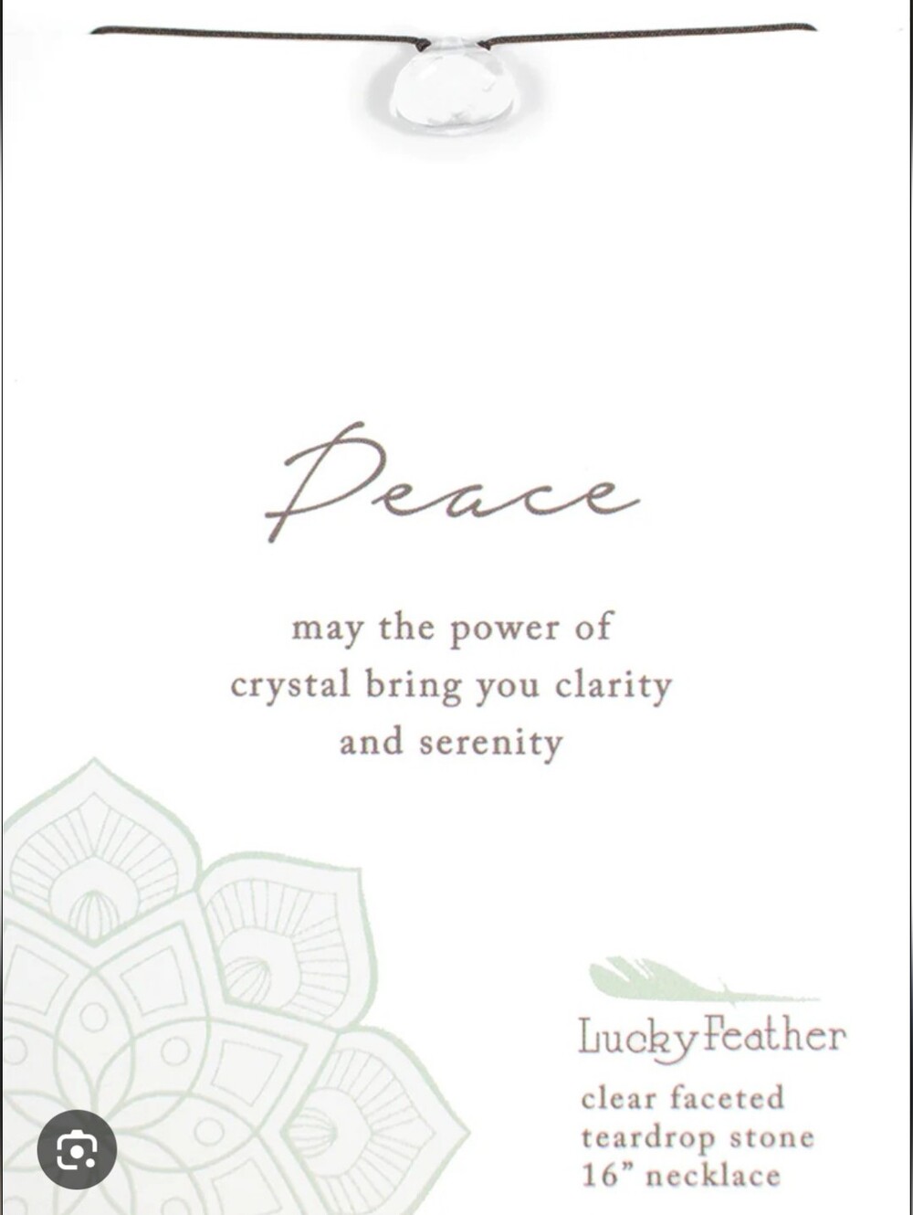 New Clear Crystal Peace Teardrop Necklace